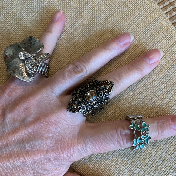 Set of 3 stretch cocktail rings - Picture 3 of 3